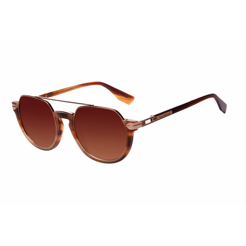 Óculos de Sol Masculino Western Redondo Recortes Marrom OC.CL.3859-5702