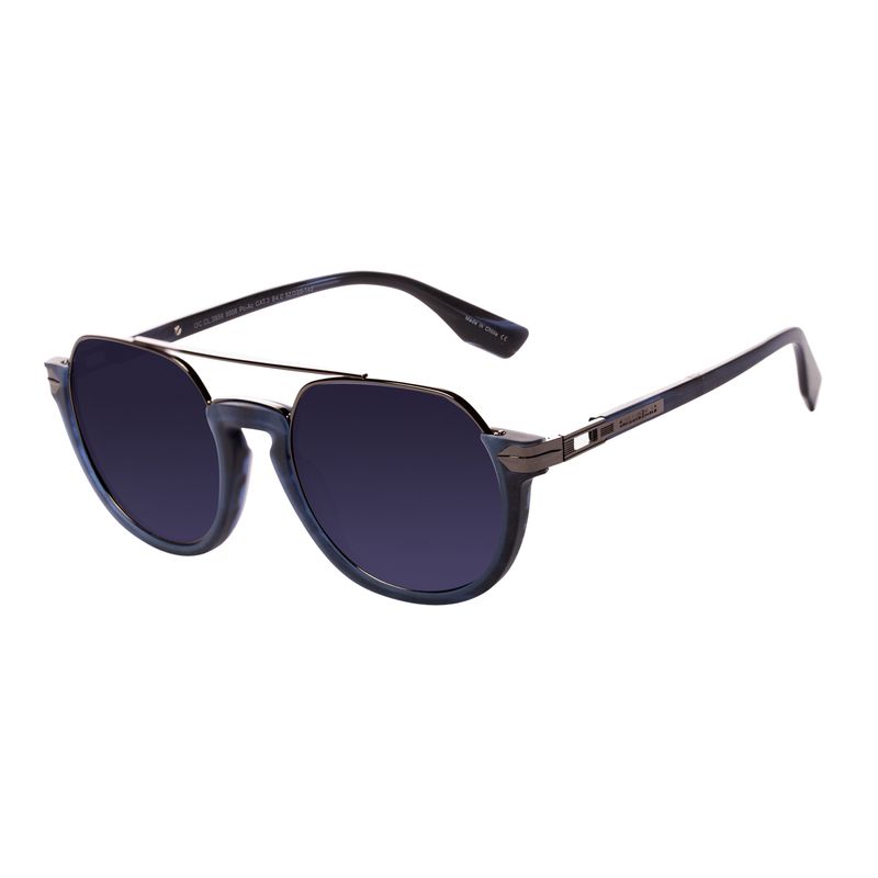 Óculos de Sol Masculino Western Redondo Recortes Azul OC.CL.3859-9008