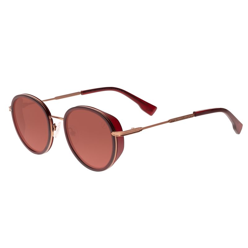 Óculos de Sol Unissex Western Redondo Flap Vinho OC.CL.3831-0202