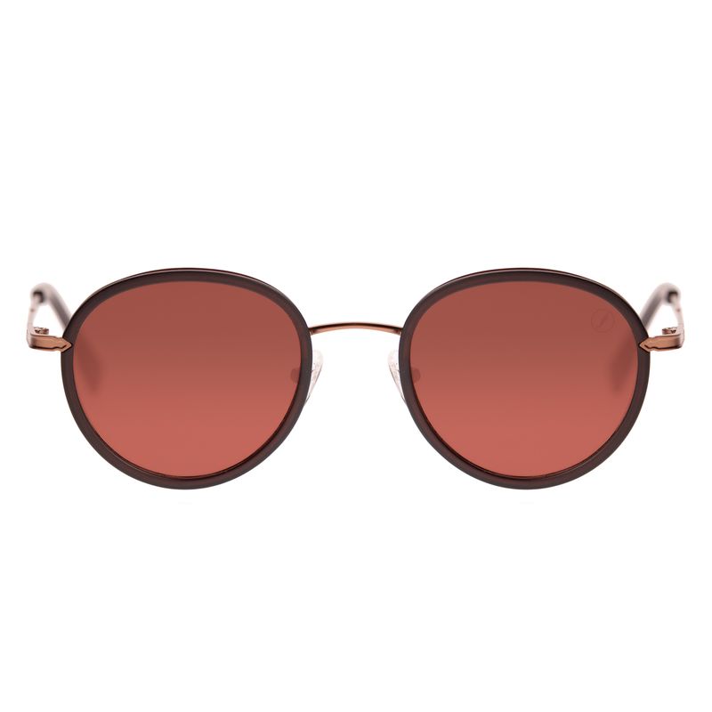 Óculos de Sol Unissex Western Redondo Flap Marrom OC.CL.3831-1702.1