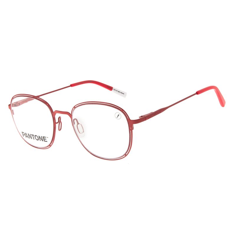 Armação Para Óculos de Grau Unissex Pantone Metal Slim Vermelho LV.MT.0581-1616