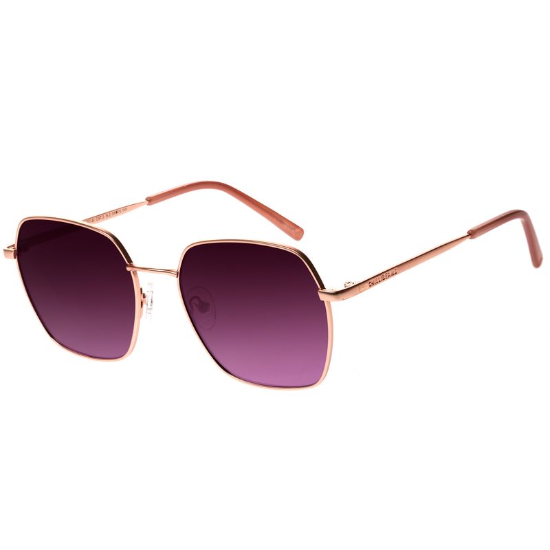Óculos de Sol Feminino Ótica Chilli Beans Quadrado Metal Roxo OC.MT.3488-1495
