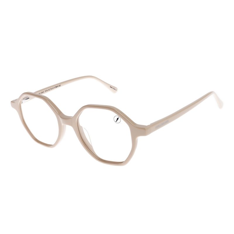 Armação Para Óculos de Grau Feminino Ótica Chilli Beans Hexagonal AC Branco LV.AC.0843-1919