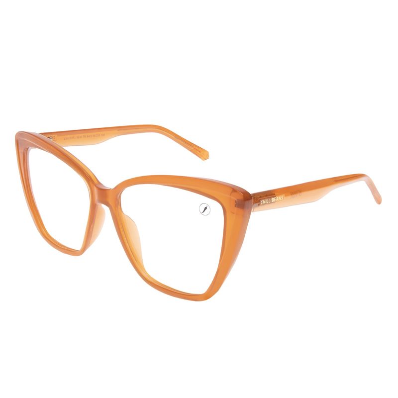 Armação Para Óculos de Grau Feminino Ótica Chilli Beans Max Cat Laranja LV.IJ.0273-3636