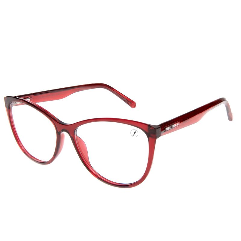 Armação Para Óculos de Grau Feminino Ótica Chilli Beans Gatinho TR90 Vinho LV.IJ.0274-3636