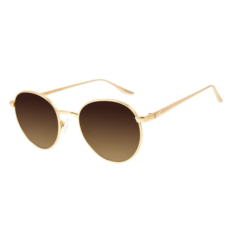 óculos de sol feminino ah asa redondo dourado oc.mt.3153.5721