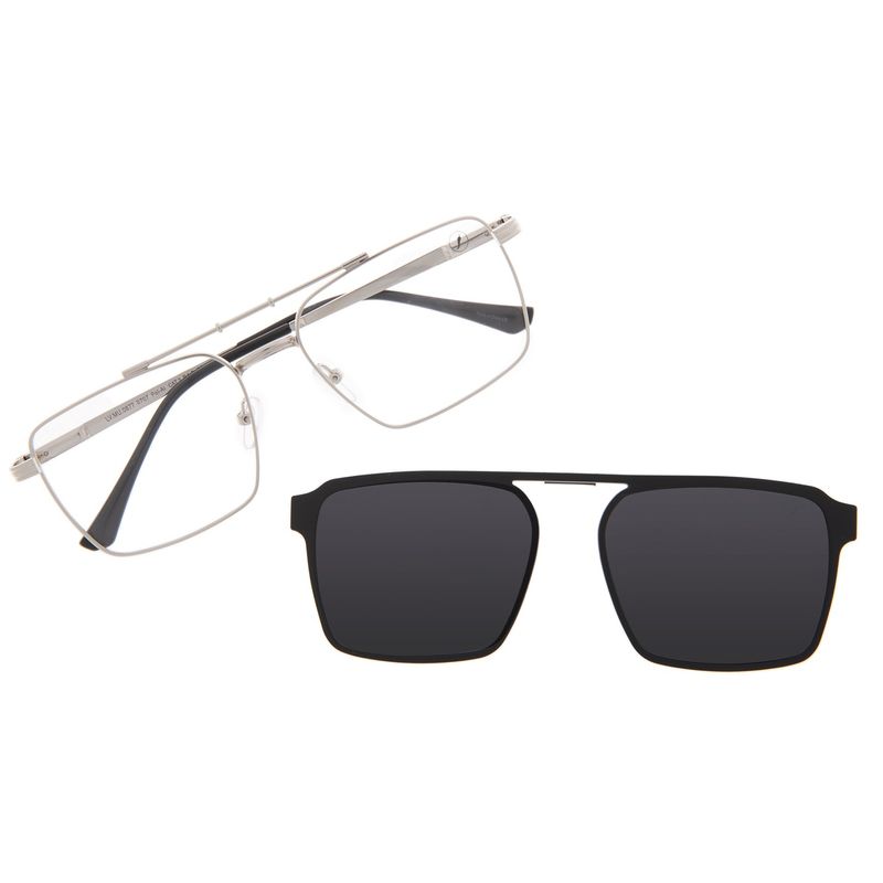 Armação Para Óculos de Grau Masculino Ótica Chilli Beans Multi Polarizado Prata LV.MU.0877-0707