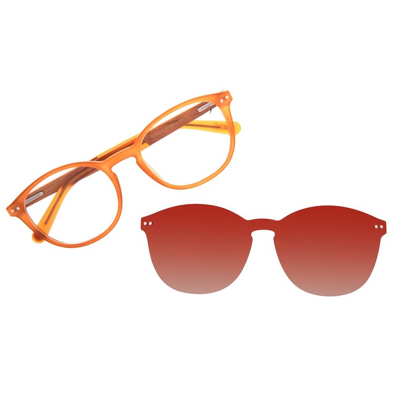 Armação Para Óculos de Grau Masculino Ótica Chilli Beans Multi Wood Caramelo LV.MU.0953-2003